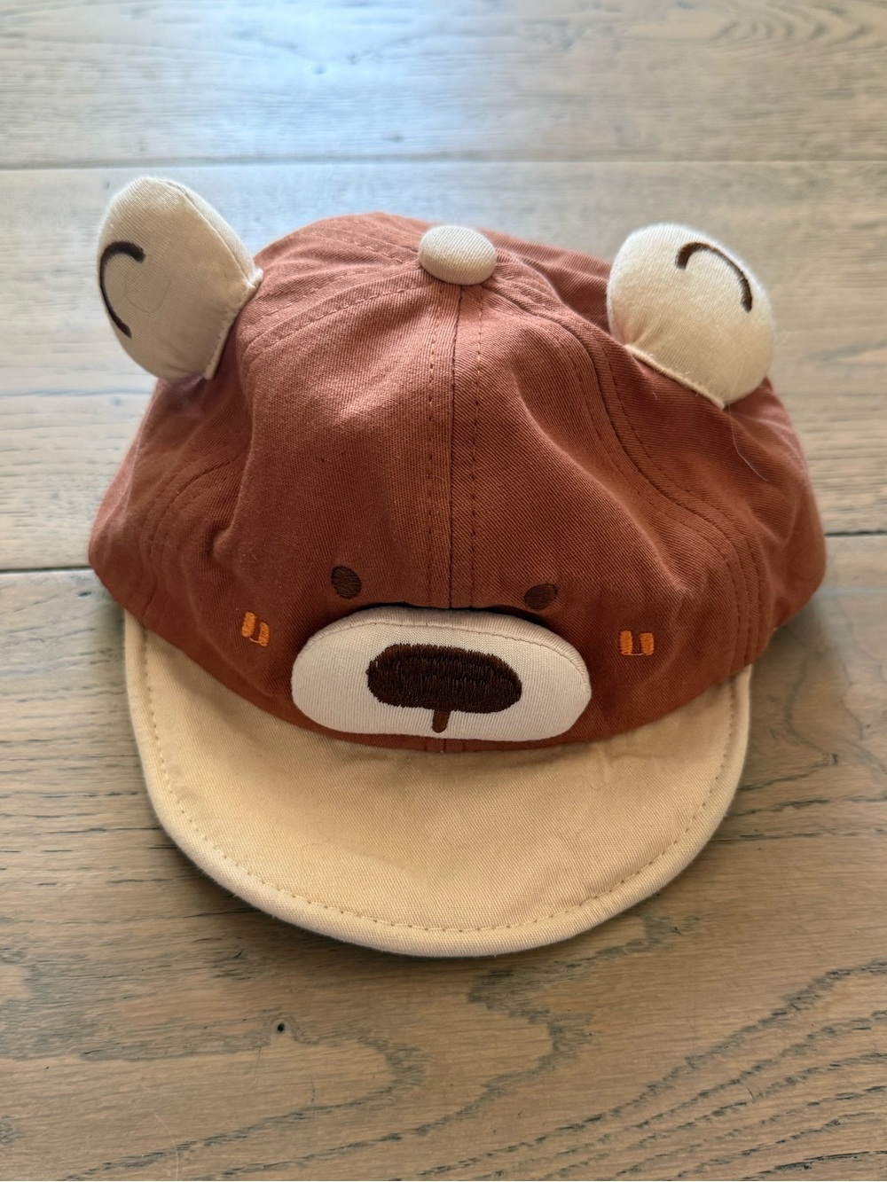 Baby Toddler Bear Baseball Cap Brown 3D Ears Adjustable Hat 6-24 Months